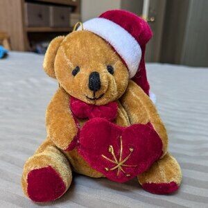 Santa Bear Plush Ornament and Toy